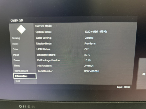 მონიტორი HP OMEN 25i FHD ID :519049-V
