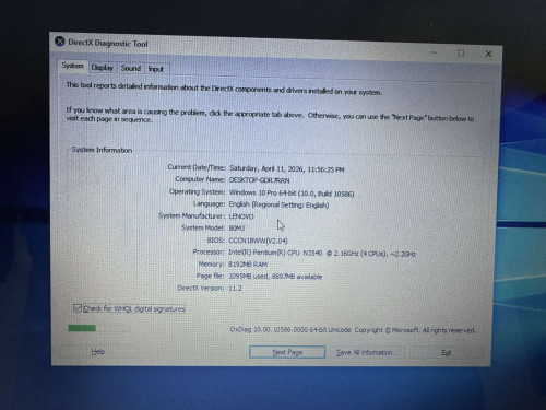 ნოუთბუქი Lenovo intel pentium ID : call-IV