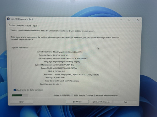 ნოუთბუქი ASUS EXPERTBOOK ID: 514821-IV